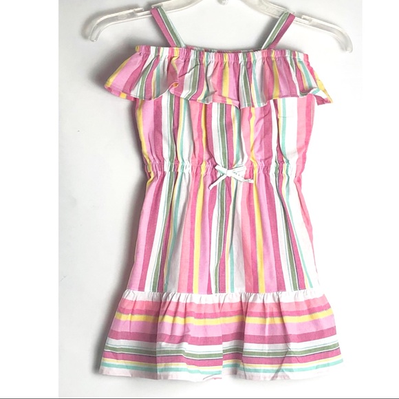 Nautica off shoulder Fashion Dress Striped Sz 5 - Picture 1 of 5